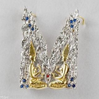 Pin & Necklace Pendant Gold, Silver, Gems, Letter M   Art Deco