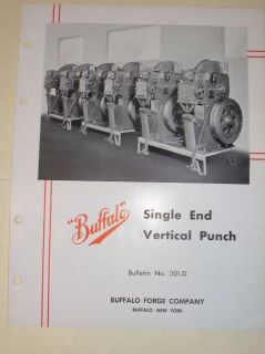 Vtg Buffalo Forge Co Catalog~Single End Vertical Punch