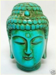 Wonderful Tibetan Turquoise Buddha Head Statue