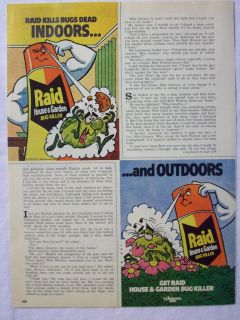 Advertisement Page For Raid House & Garden Bug Spray Vintage Ad