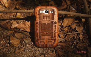 100% Sapele WOOD Phone/Mobile Case for Galaxy S3 (Robot) Christmas
