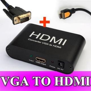 in HDTV HDMI out Converter Adapter for PC Laptop Gift VGA+HDMI cable