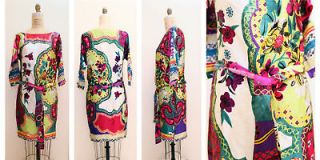 Cache NWT Silk semi casual modern floral print Dress