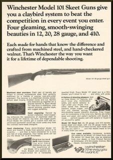 Gun World ad for Winchester 101 Skeet Shotguns.12,20 ,28,&410 Gauge