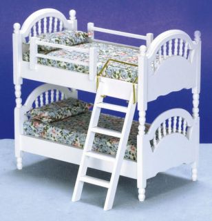 Dollhouse Furniture Bedroom Spindle Bunk Bed White /New