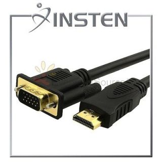 INSTEN HDMI Gold Male to VGA HD 15 Cable 6ft Adapter