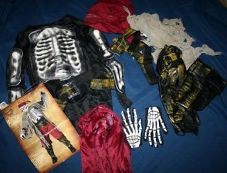 Boys 8 10 yr BUCCANEER BONES Pirate Zombie Skeleton COMPLETE COSTUME