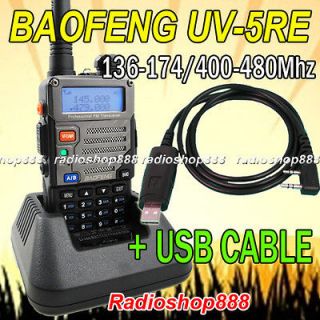 BAOFENG UV 5RE Dual Band U/V Radio W/ USB Programming Cable for UV 5R