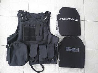 Black Combat Tactical Bullet proof vest III (Ceramic plates III Stand