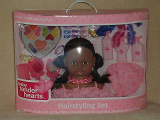 2012 BNIB BABY TENDER HEARTS 8 DOLL HEAD HAIRSTYLING MAKE UP AFRICAN
