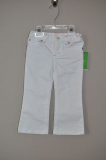 Lilly Pulitzer Girls White Cady Denim Jeans Sz 2 NWT