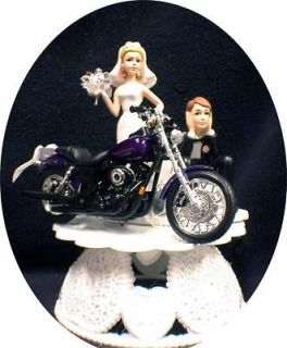 Wedding Cake Topper w/die cast Harley Davidson Motorcycle Dyno Super