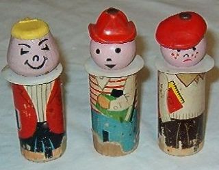 VINTAGE FISHER PRICE SAFETY SCHOOL BUS LITHO LITTLE PEOPLE LOT OF3
