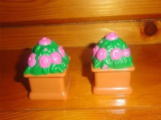 Fisher Price Little People Two Rose Bushes Flower Pots