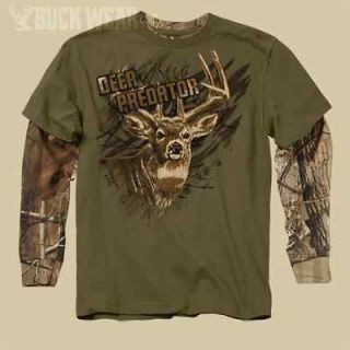Deer Predator Deer Hunting Bow Gun Hunting Long Sleeve T Shirt Camo M