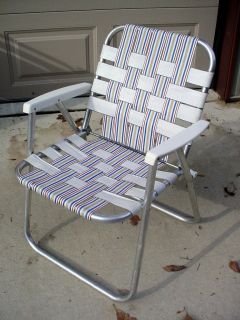Aluminum Folding Webbed Lawn Chair Deck Camping Beach Pool Patio NICE