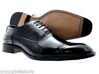 Mens Dress Shoes Bolano Oxford Lace Up Patent leather Fashion Shoes