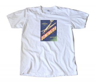 Vintage Dominator Brand Crate Label T Shirt   Airplane
