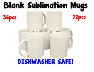 BRAND NEW 36/72 Blank White Sublimation 11oz Mugs   Dishwasher Safe