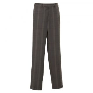 Callaway Golf Flat Front Peached Twill Plaid Pant (38x34) Major Brown