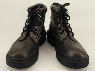 Womens boots dark brown leather Candies 8.5 M ankle 6 eyelet work
