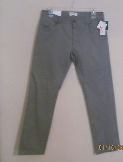 Mens size 34x32 Skinny fit Calvin Klein Gray cotton spandex pants NWT