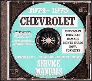 Chevrolet CD Shop Manual Chevelle Monte Carlo El Camino Malibu Laguna
