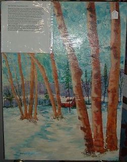 CANADIAN WINTER LARGE OIL ON CANVAS BY THE ARTIST MANYA 22 X 36