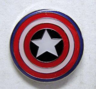 Captain America Shield Logo Enamel/Metal Pin  1.25