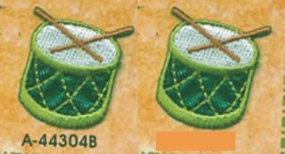 Green Irish St Patricks Day Drum Embroidery Applique Patch