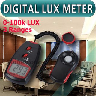Illuminance Meter 100k Lux Tester Photo Camera 3 Ranges Light Meter