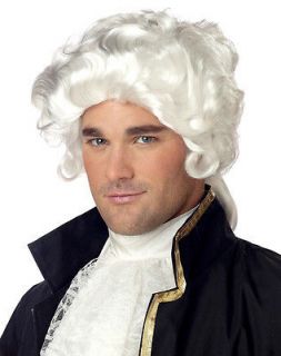 New Costume Accessory Colonial Man Curly Wig Washington Judge Wig