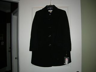 New Preston & York Ladies Coat Black Merino Wool 6 Petite NWT