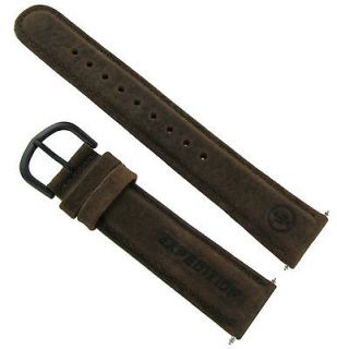 20mm Timex Expedition Sport Leather Brown Padded Watch Band Strap
