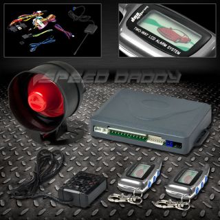 LCD 2/TWO WAY REMOTE CAR/AUTO SECURITY ALARM+SIREN+PA GER+ENGINE START