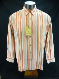 New Mens Tommy Bahama Terra Cotta Boulevard Button Front Silk Shirt