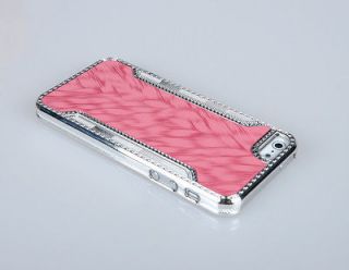 Deluxe Carbon Fiber Clip On Hard Back Case Cover For iPhone 5 Carmine