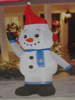 NEW 8 Tall Airblown Inflatable Snowman With Carrot Nose & Button Eyes