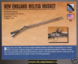 NEW ENGLAND MILITIA MUSKET RIFLE Classic Firearms CARD