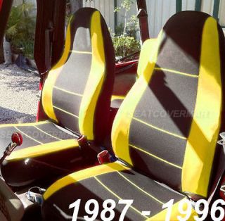 1987 96 Neoprene Front & Rear Car Seat Cover black&yellow yj127/88