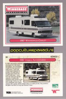 1987 WINNEBAGO CHALET / ITASCA ADVENTURER RV CAMPER 1994 TRADING CARD