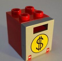 LEGO Red Cash Box Safe with Dollar Sign on Door Cowboy Western