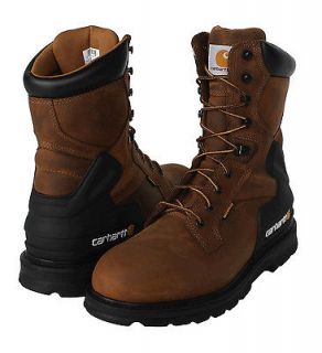 Carhartt Mens NEW CMW8100 Brown Leather Waterproof Lace Up Work Boots