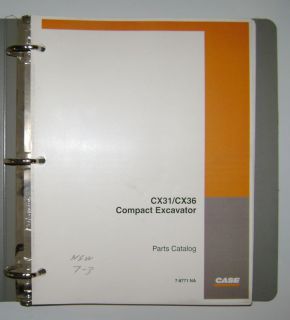 Case CX31 CX36 Excavator Parts Catalog book in Binder