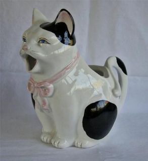 San Francisco Hand Painted Black White Cat Kitty Porcelain Teapot