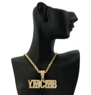 ICED OUT YMCMB YOUNG MONEY CASH MONEY PENDANT 4mm &18 LINK CHAIN