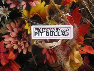Adhesive decal , Protected by Pit Bull Pitbull security guard dog bike