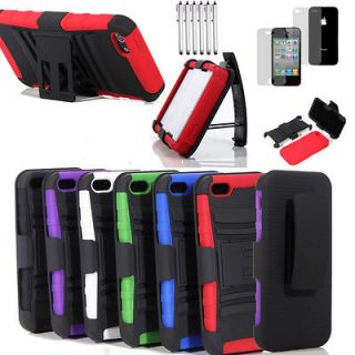IN 1 RUGGED COMBO CASE&BELT CLIP HOLSTER KICKSTAND FOR IPHONE 4 4S