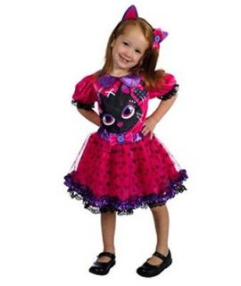 Pink Sweet Kitty Cat Girl Child Costume Kids Tulle Dress Hearts Ears