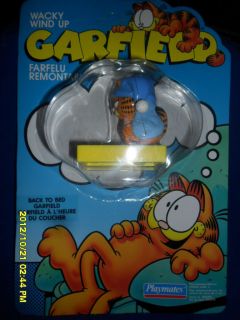 1991 GARFIELD THE CAT WACKY WIND UP BACK TO BED GARFIELD MINT IN THE